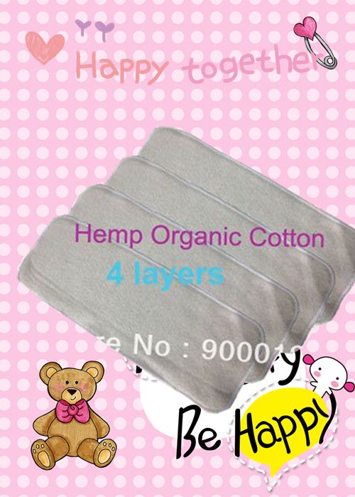 Bébé chanvre coton biologique 20 pièces 4 couches lavable bébé couches lavables couches inserts