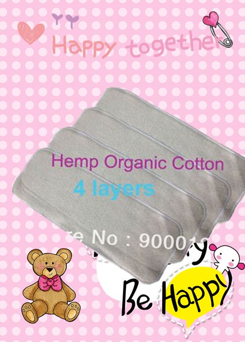 

Baby Hemp Organic cotton 20pcs 4 Layers Washable Baby Cloth Diaper Nappy inserts