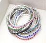 2014 New Colorful Spring Rhinestone single-row stretch bracelet Bracelet 20 Pcs / lot