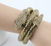 Europeisk stil guldpläterad klar kristall Snake Cuff Bangle Armband Elegant Punk Guldkristall Snake Bangle Armband Drop Shipping