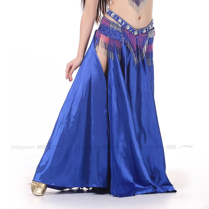 Double Slit Satin Skirt Belly Dance Skirts Belly Dance Skirt Put On A