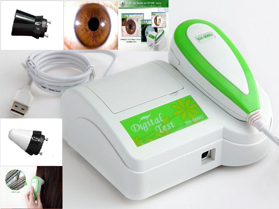 New 2 In 1 Iriscope Iridology Camera Hair Analyzer Hair Diagnosis With
