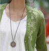 Bohemia Style Hollow Out Diamond Dazzling Flower Pendant Necklace Sweater Chain Women Jewelry XJ3