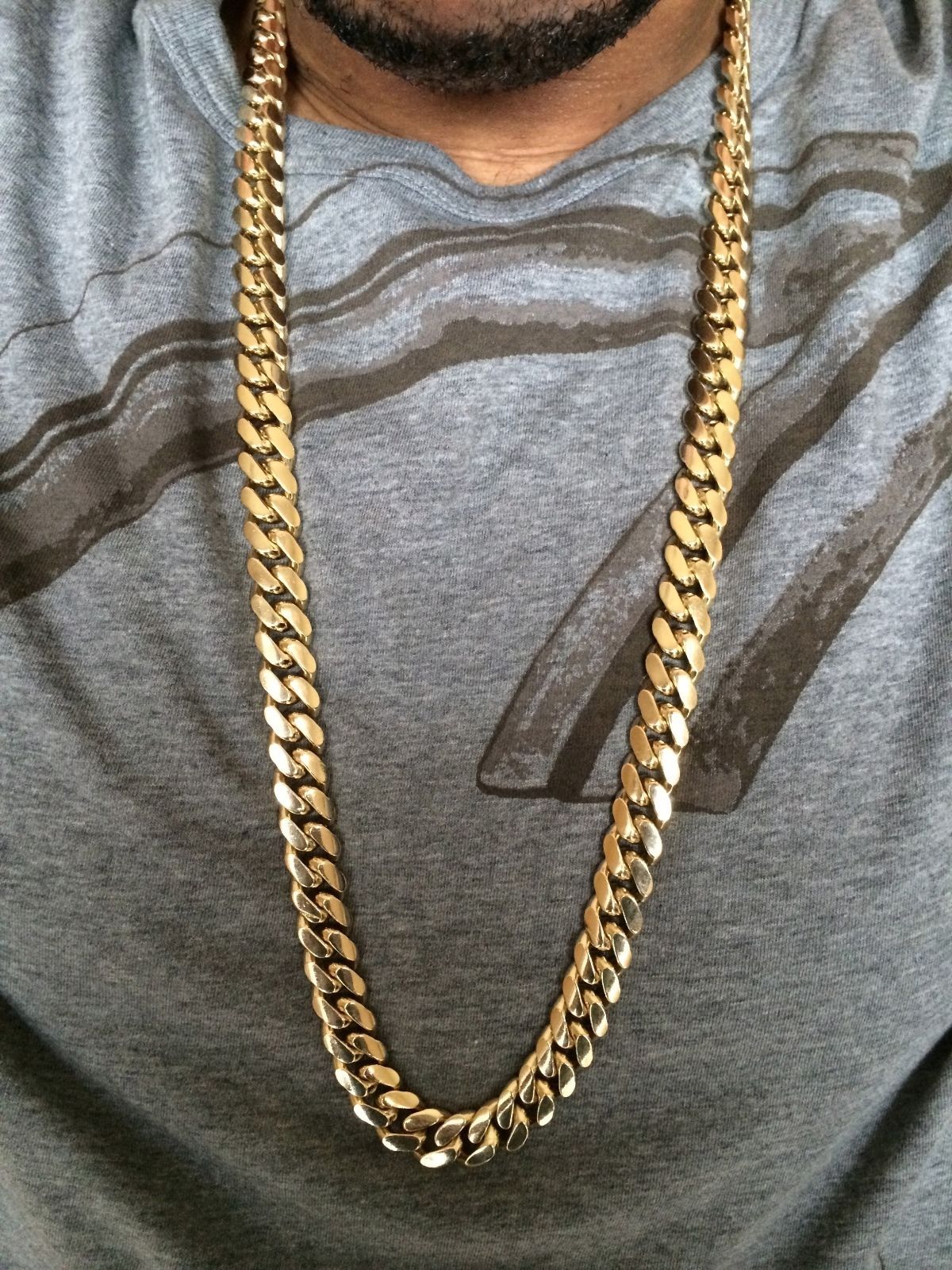 Wholesale HANDMADE 14K SOLID GOLD MIAMI CUBAN LINK CHAIN 27 Inches 262.7 GRAMS!! 12MM Heart ...