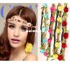 Wholesale Bohemian Headband for Women Flowers Braided Leather Elastic Headwrap for Ladies hair band Assorted Colors Hair Ornaments hairband