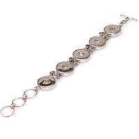5 round snap with metal chain for noosa bracelets,fits noosa chunk charms.High quality rhodium plated