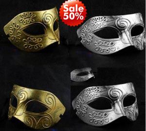 maske antikası toptan satış-Satışa Parti Maskeleri Adam Maske Archaistic Roma Antik Klasik Parti Maskesi Mardi Gras Masquerade Cadılar Bayramı Maskesi Venedik Kostüm Gümüş Altın