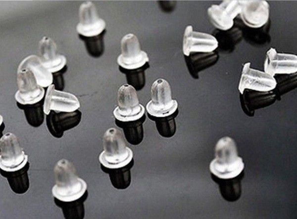 Wholesale 1000PCS/bag, DIY Jewelry Earrings Rubber earplugs Earring Accessories plastic caps Stud Back End Plugs white color ,PT-0012-image-182979871