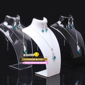 Boucle d'oreille collier ensemble de bijoux modèle de cou pas cher résine acrylique support de bijoux Mannequin ont 3 bracelets de couleur pendentif présentoir 7694585
