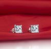 Luxo 10 ct cada brincos de casamento princesa corte brincos de diamante sintético para mulheres 18k branco banhado a ouro prata sólida pt950 sta1590445