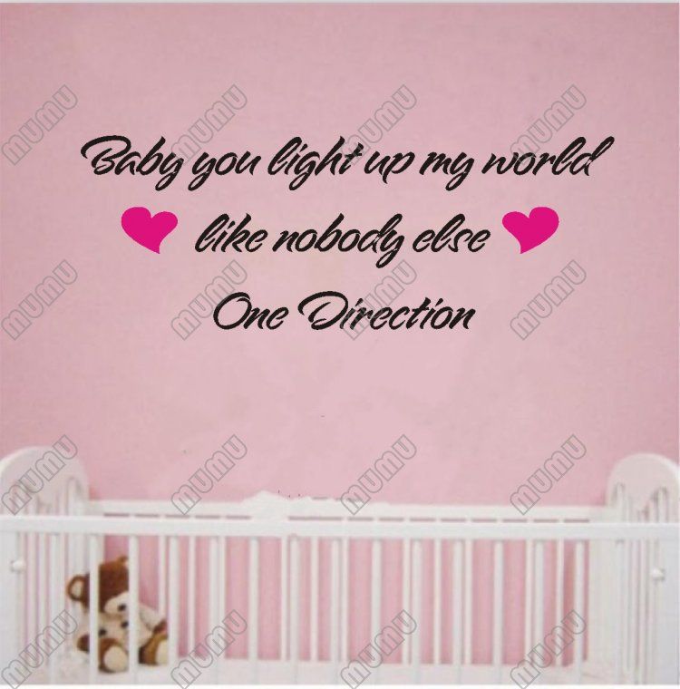 One Direction Baby You Light Up My World Wall Art Quote Sticker