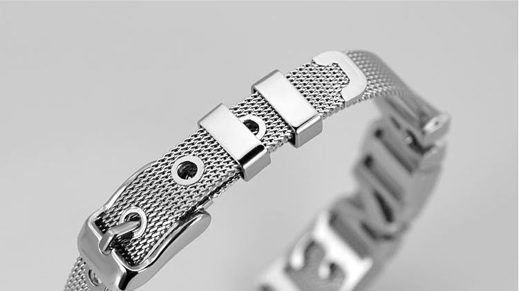 10MM / 8MM Stainless Steel Chain Bracelet With Rubber Stoppers Use To DIY With Slide Rhinestone Letters