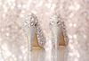 wedding shoes women high heels crystal Fashion Bridal Dress shoes woman platforms silver rhinestone Party Prom pumps