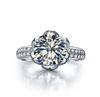 Luxury Lotus Flower Style Wedding Ring Sona Syntetisk Diamond Ring Sterling Silver Engagement Diamond Simulant Rings