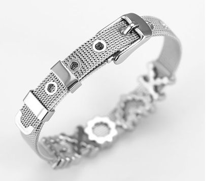 10MM / 8MM Stainless Steel Chain Bracelet With Rubber Stoppers Use To DIY With Slide Rhinestone Letters