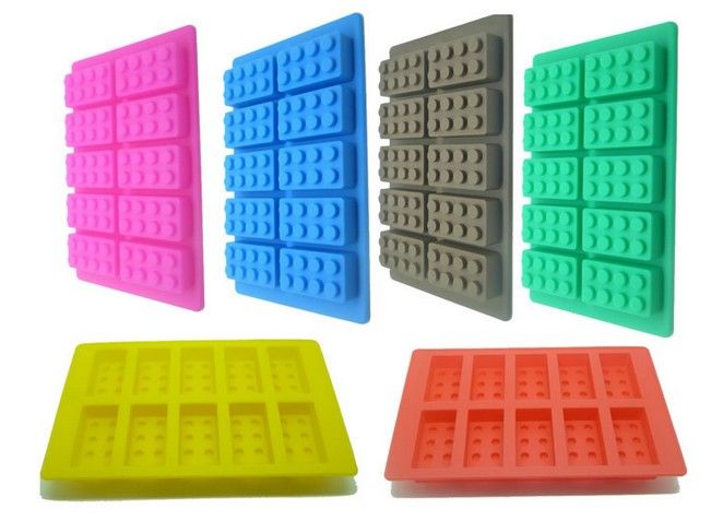 Partihandel LFGB Block Brick Ice Mold Silicone Ice Cube Fack Gratis frakt via FedEx / DHL, parti