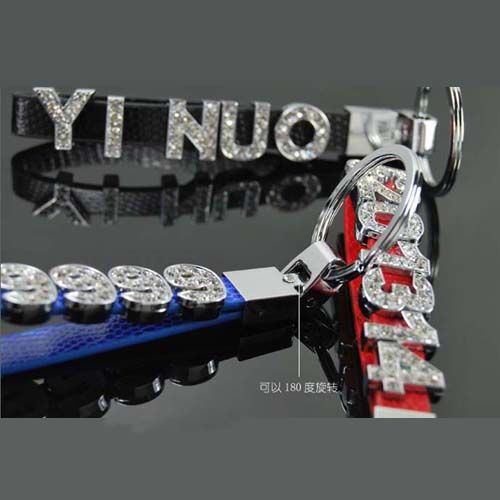 5.5" Car Licence Numbers Keychain DIY With Slide Rhinestone Letters Numbers Charms 8MM / 10MM