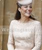 Kate Middleton Dress Sheath Bateau Lace Cocktail Dresses Champagne Long Sleeves Knee Length Mother Formal Party Dress Short Gowns