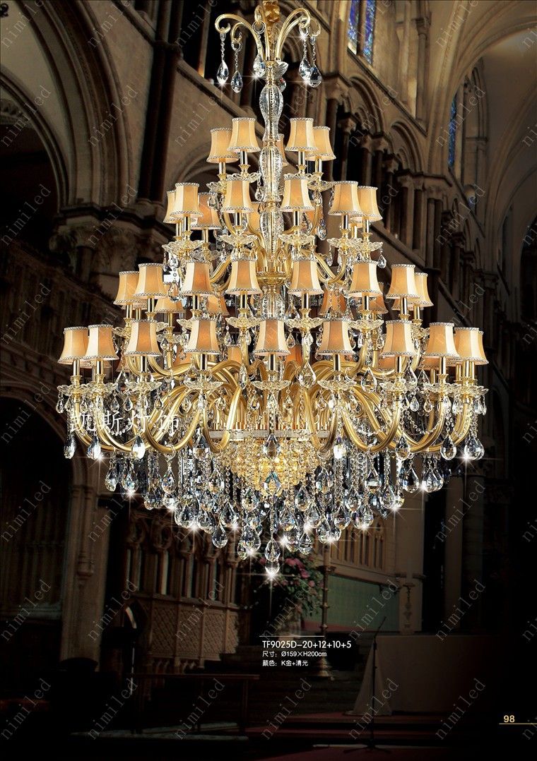 nimi198 10/15/35/47/65 Heads European-style Luxury Villa K9 Crystal Chandelier Lamp Pendant Candle Light Droplight Living Room Hotel Lobby