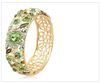 New Vintage 2014 Elegant Flower Bangle Regalos para mujeres Cloisonne Joyas perforadas Cristal austriaco Rhinestones 24k Chapado en oro Pulsera de marca