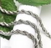 Fine 316L Stainless steel 4mm Twist Chain Necklace,19'