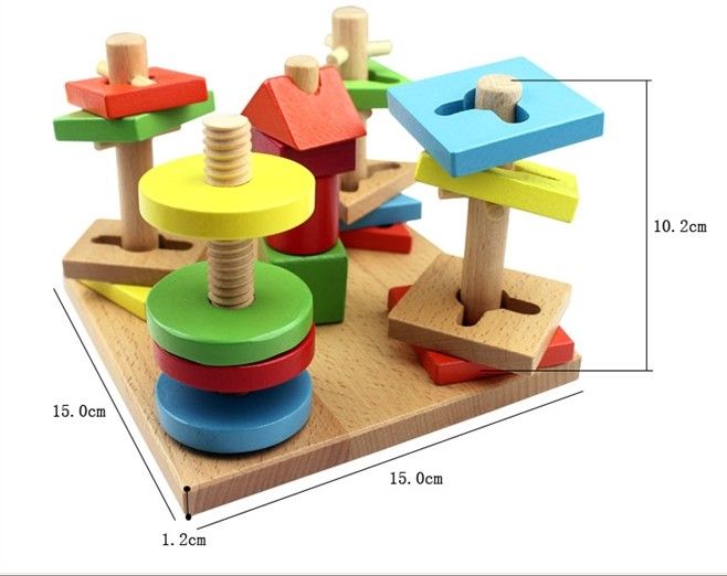 2020 New Arrival Toddler Toys Multicolor Wisdom Plate Baby Wooden Toys ...