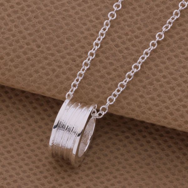 Low Price Top quality 925 Silver Circle Pendant Necklace Fashion Jewelry For Women Free Shipping 10pcs/lot