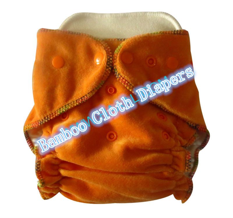 2014 High quality diaper Organic Bamboo Velour fitted baby Cloth diaper with insert Nappy 