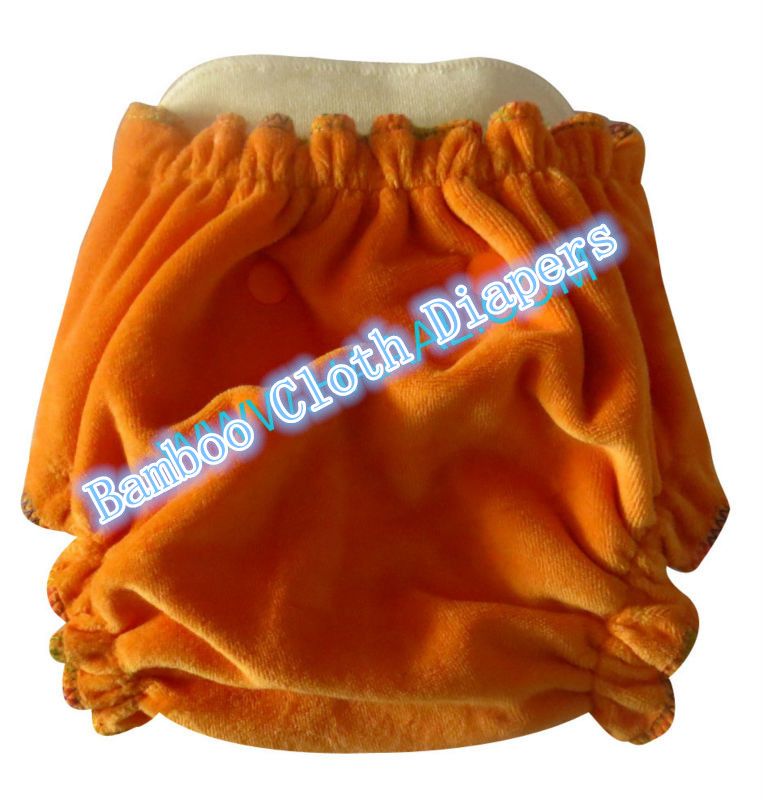 2014 High quality diaper Organic Bamboo Velour fitted baby Cloth diaper with insert Nappy 