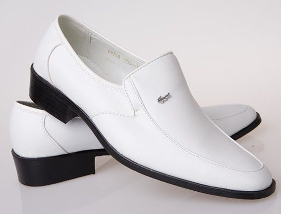 Popular White Leather Shoes Dress Shoes Men's Casual Shoes Groom ...