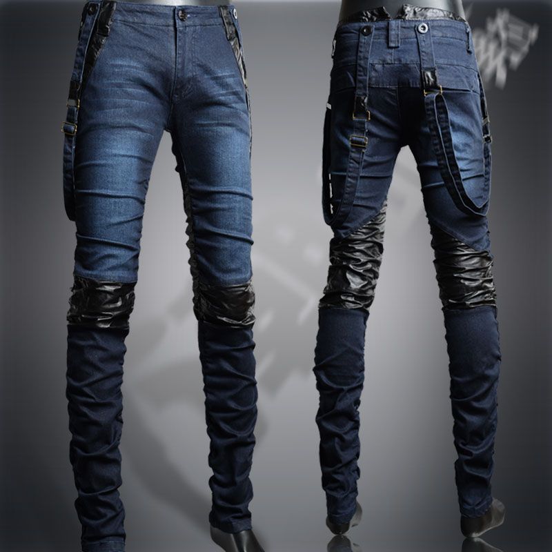 2014 Men Jeans New Style Slim Korean Men's Fashion Jeans, Suspenders ...