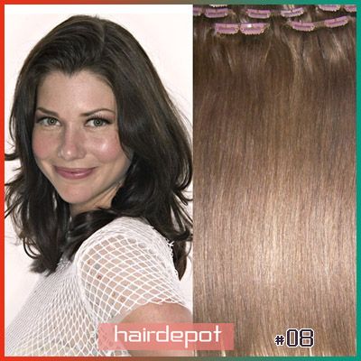 15182022 08 Indian Clip On Hair Extensions Human Medium Ash Brown