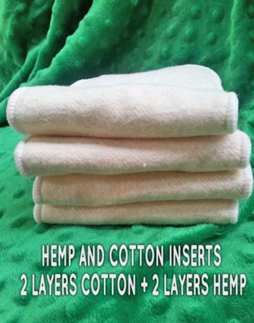 Hemp & Cotton Nappy Inserts/Boosters for Modern Cloth Nappy/Breast Pads