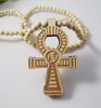 36Pcs / Lot Collana del pendente di Ankh di Hip Hop con i monili Religionary della catena dei branelli di legno buon colore casuale