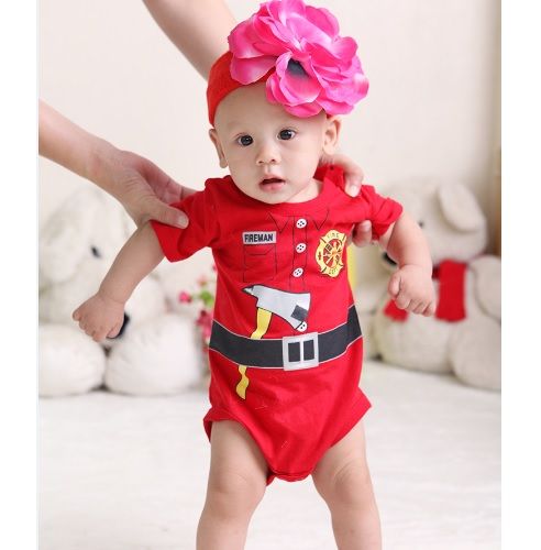 Acheter Costume De Pompier Toddler Bodysuit Manches Courtes Summer Rompers Combinaisons Combinaison Pour Bebe Mode Bebe Vetements De 5 22 Du Steve7172 Fr Dhgate Com
