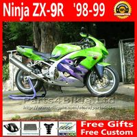 Wholesale 7 Gifts Fairings set for Kawasaki Ninja ZX9R green black ABS plastic motorcycle fairing kit ZX R ZX R UY3