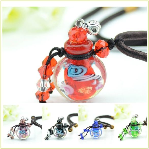 Collier pendentif de parfum en verre de couleur MINI rechargeable vide bouteille d'huile essentielle parfum pendentif à breloque bijoux pour femm