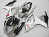 Anpassad motorcykel ABS Body Fairing Kit för Suzuki 2006 2007 GSXR 600 750 FAIRINGS SET GSXR600 R750 06 07 White Silver Bodywork