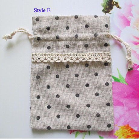 Black Dot Lace Drawstring Bags 9.5x13.5cm pack of 100 Birthday Wedding Party Favor Drawstring Sack Makeup Jewelry Jute Gift Pouch