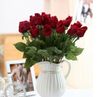 100pcslot EMS 8 colors artificial rosesArtificial Flowers Simulation Roses Half Open Moisture Real Touch Single Rose Wedding Flo2123718