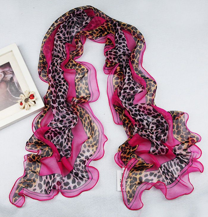 170x34cm 14styles Nowe szaliki damskie Moda Georgette Leopard Długi Szal Beach Silk Scarf Akcesoria Wrap