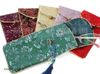 Clamshell Tassel Floral Cloth Okulary Torba Z Liny Do Przechowywania Silk Satin Jewelry Case Prezent Pakowanie Pocket 10 sztuk / partia