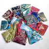 Clamshell Tassel Floral Cloth Okulary Torba Z Liny Do Przechowywania Silk Satin Jewelry Case Prezent Pakowanie Pocket 10 sztuk / partia