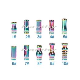 metal drip tips Canada - 2014 Newest Colorful Rainbow Drip Tip Rich Styles Stainless Steel drip tips Metal Atomizer Mouthpiece for EGO 510 Clearomizer E Cigarette