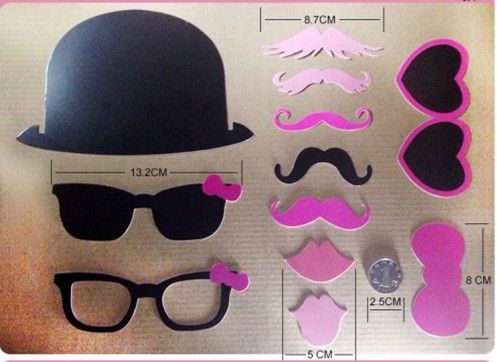 Drôle de Noël prenant Pos outils lèvres moustaches lunettes avec des bâtons 36 modèles pour le mariage ou les enfants prenant des photos nouveau 2014 Gi2744854