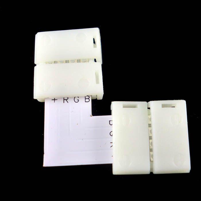 

10 x 5050 RGB 4PIN to 4 PIN Connector L shape with Clip 10mm LED Strip Solderless