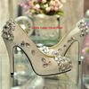 satin white wedding shoes Gorgeous Crystal Highheeled Bridal Dress Shoes Evening Graduation Party Prom Shoes 2138152