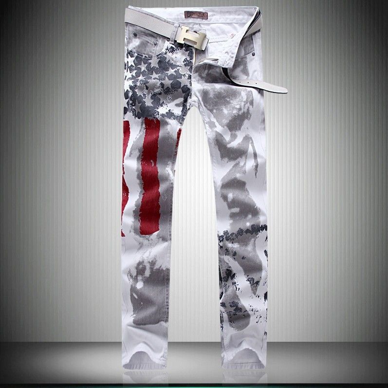 2020 American Flag Men Jeans / 100 Cotton / Men'S Clothing/Regular