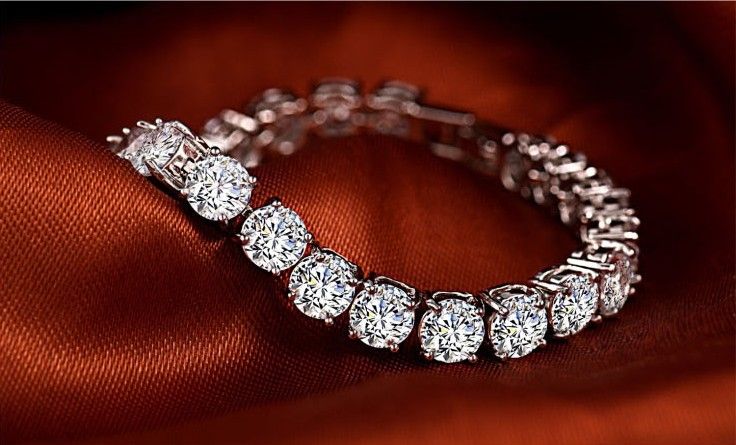 1 ct SONA bracelet de mariage en diamant synthétique entier 18k plaqué or blanc bijoux de haute qualité bracelet de mariage pour les femmes2032