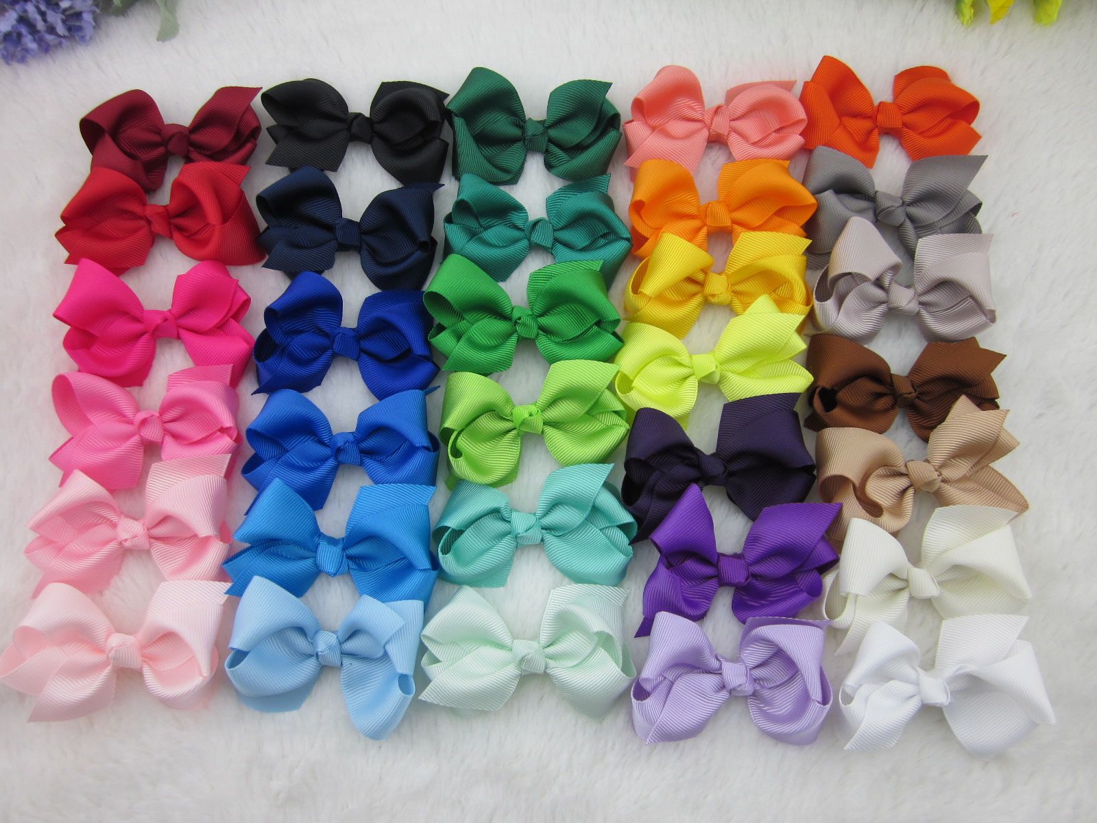 3inch Grosgrain Ribbon Hair Bows WITH Clipbaby HairbowBoutique
